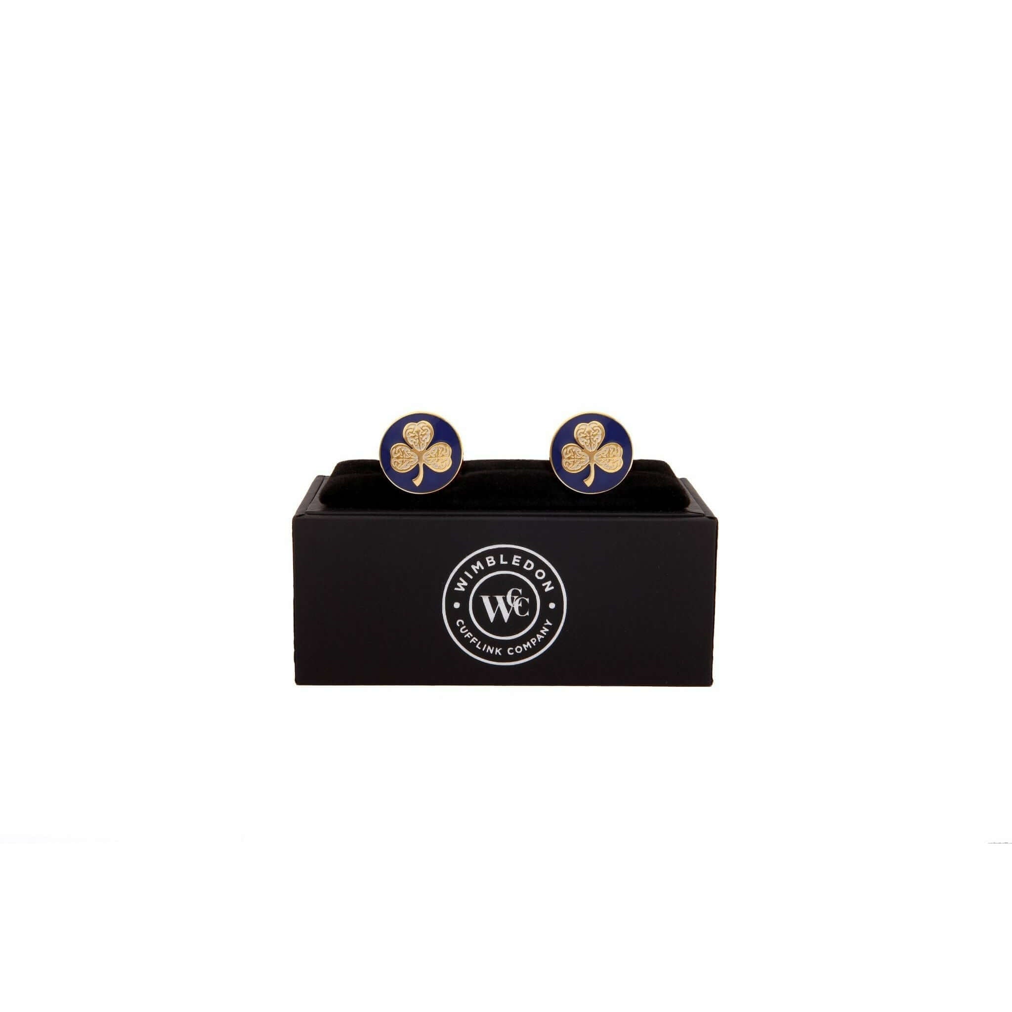 The Shamrock Cufflink in Blue and Gold
