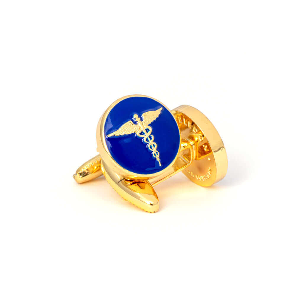 The Rod of Caduceus Cufflink - Wimbledon Cufflink Company