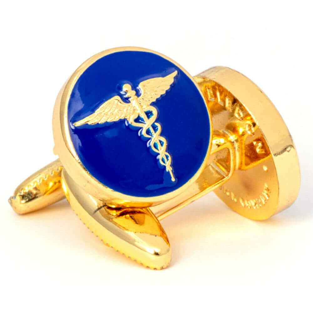 The Rod of Caduceus Cufflink - Wimbledon Cufflink Company