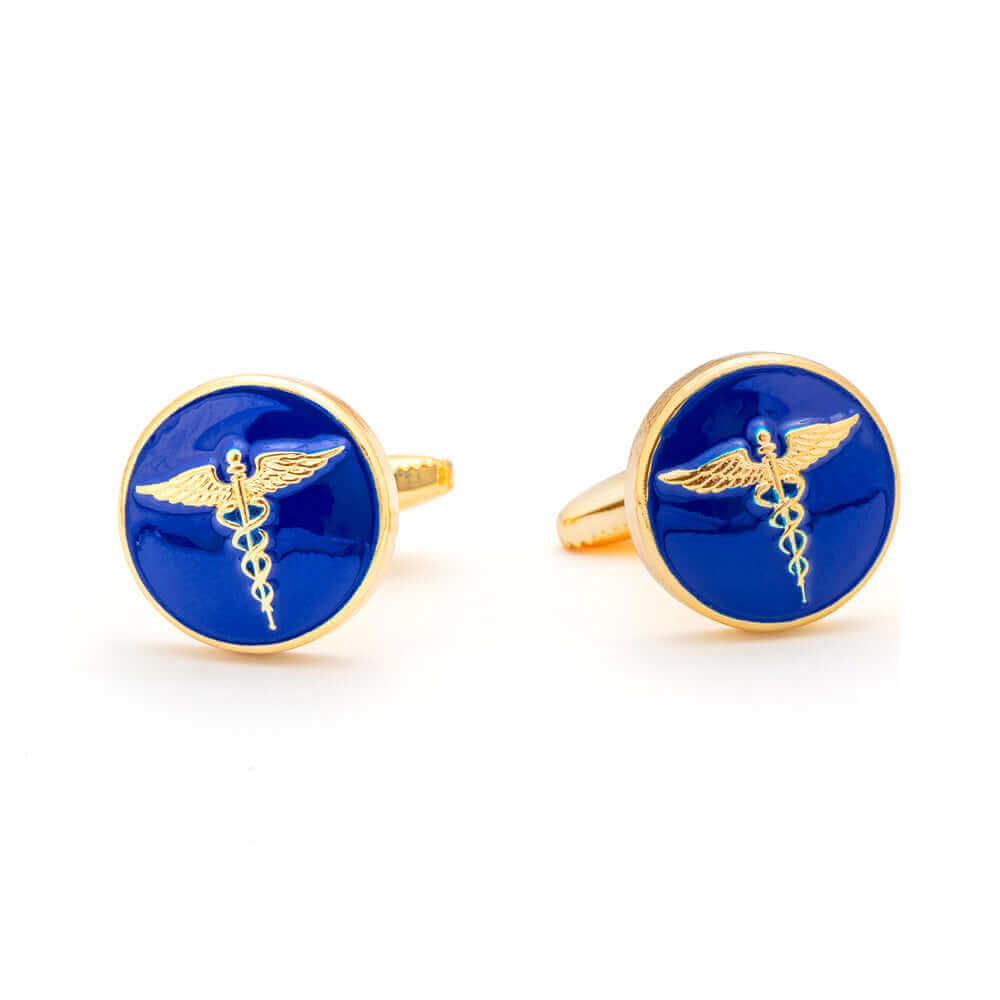 The Rod of Caduceus Cufflink - Wimbledon Cufflink Company