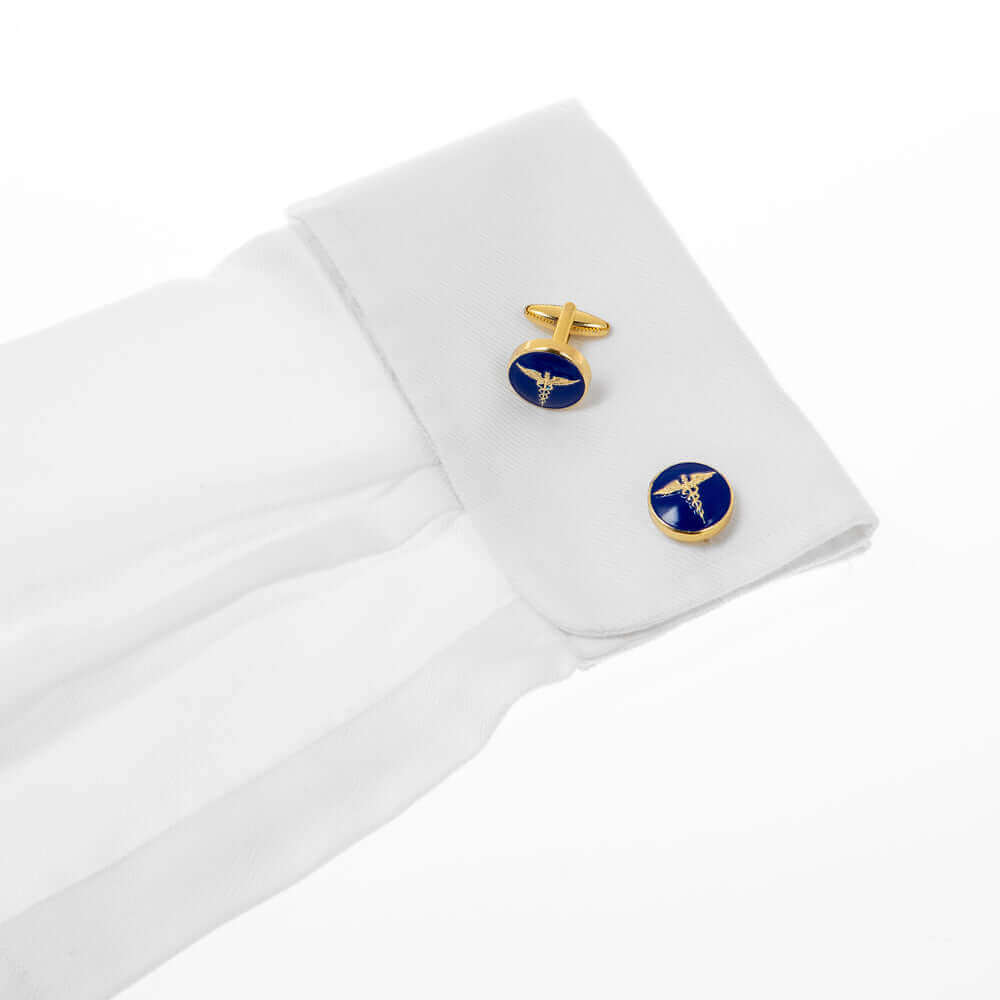 The Rod of Caduceus Cufflink - Wimbledon Cufflink Company