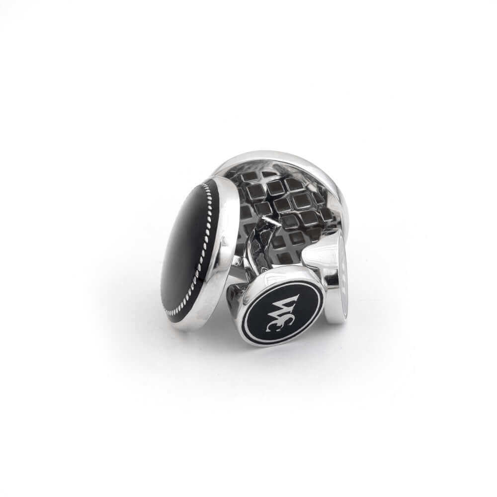 The Formal 925 sterling silver cufflink for black tie events with a modern and timeless design.