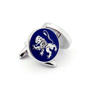 The English Lion Cufflink in blue