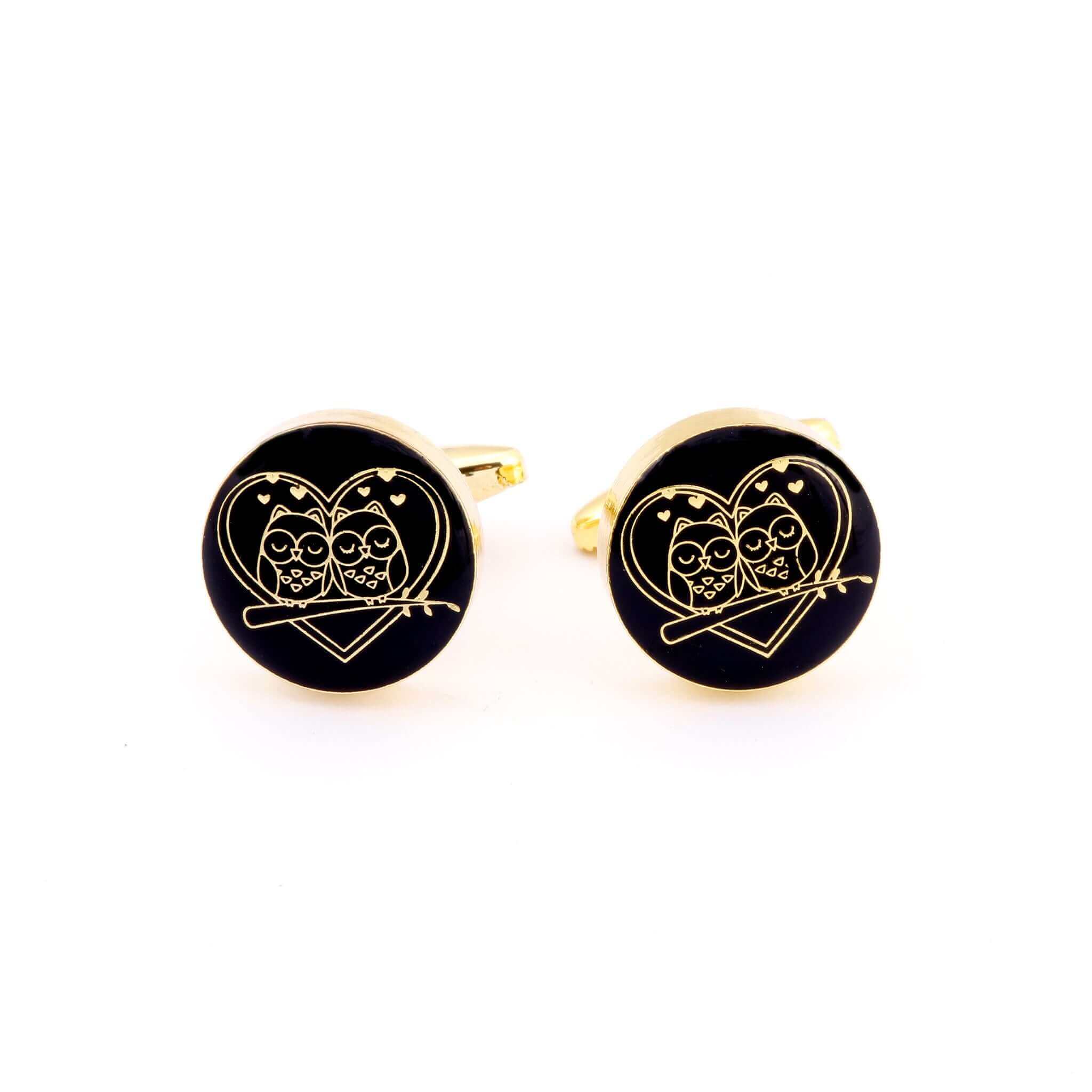The Love Bird Gold Cufflink featuring elegant lovebird design, perfect gift for Valentine's Day, symbolizing devotion and endearment