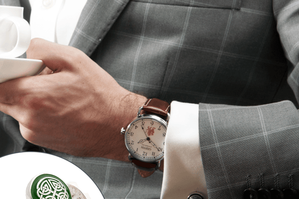 The Celtic Shield Silver Cufflink by Wimbledon Cufflink Company
