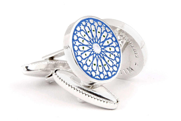 The Spanish Moonlight Silver Cufflink by Wimbledon Cufflink Company