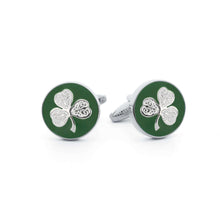 The Shamrock Cufflink in Green and Silver