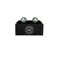 The Shamrock Cufflink in Green and Silver
