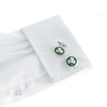 The Shamrock Cufflink in Green and Silver