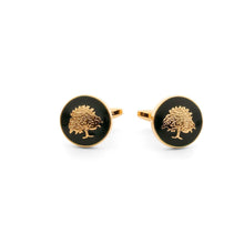The Oak Cufflink in Gold and Green