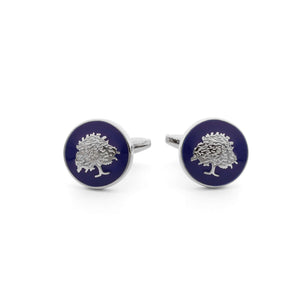 The Oak Cufflink in blue and silver