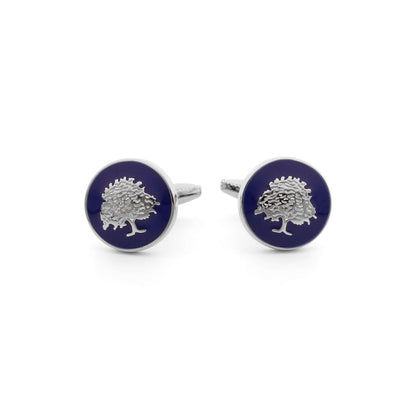 The Oak Cufflink in blue and silver