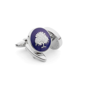 The Oak Cufflink in blue and silver