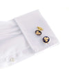 The Shamrock Cufflink in Blue and Gold