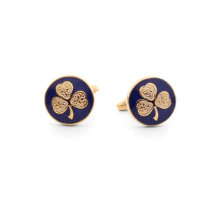 The Shamrock Cufflink in Blue and Gold