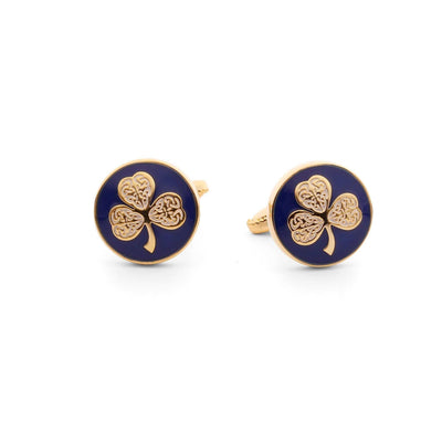 The Shamrock Cufflink in Blue and Gold