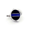 Thin blue line police cufflinks - a tribute to law enforcement officers.