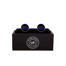 Thin Blue Line Police Cufflinks on Black Jewelry Box