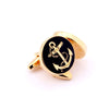 The Ships Anchor Gold Cufflinks II featuring a black and gold anchor design symbolizing safety and endurance